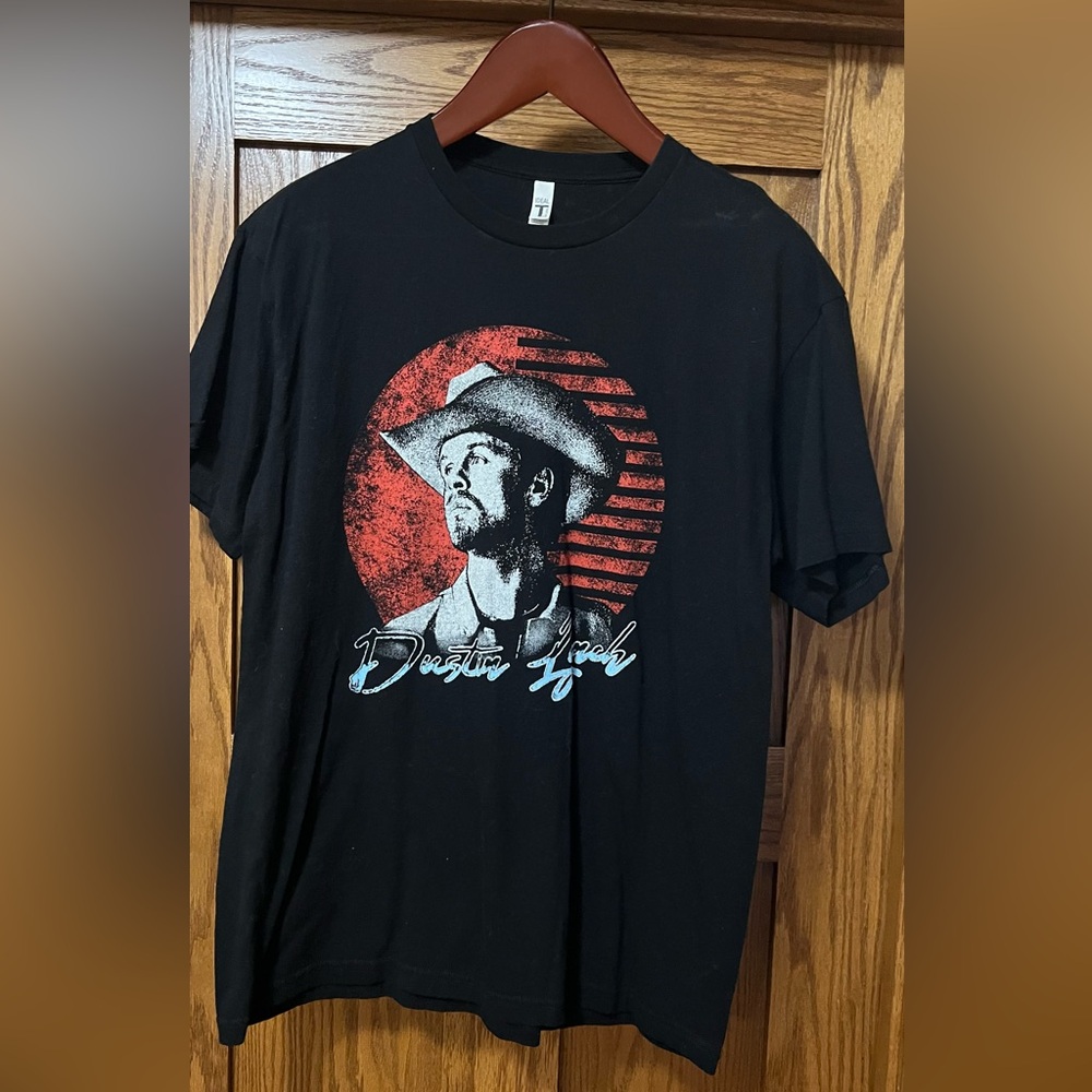 Dustin Lynch Black Graphic Tee with Red Accent